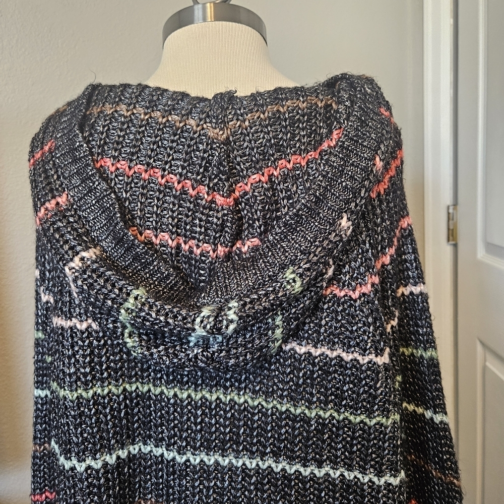 Torrid Multicolor Striped Hooded Sweater - Picture 3 of 4